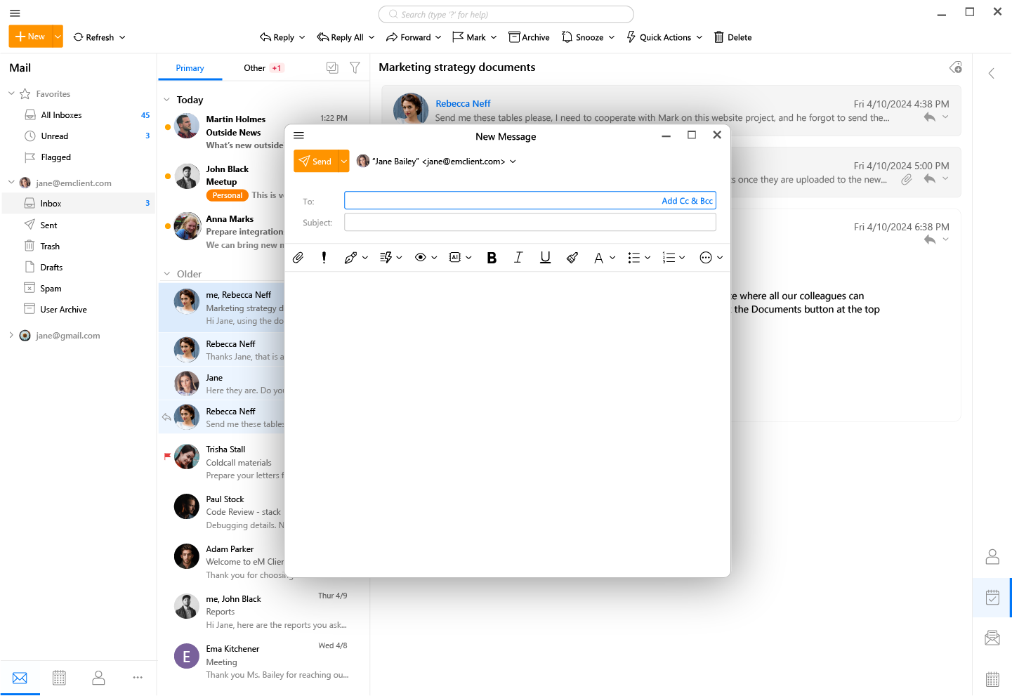Caratteristiche - Email | eM Client