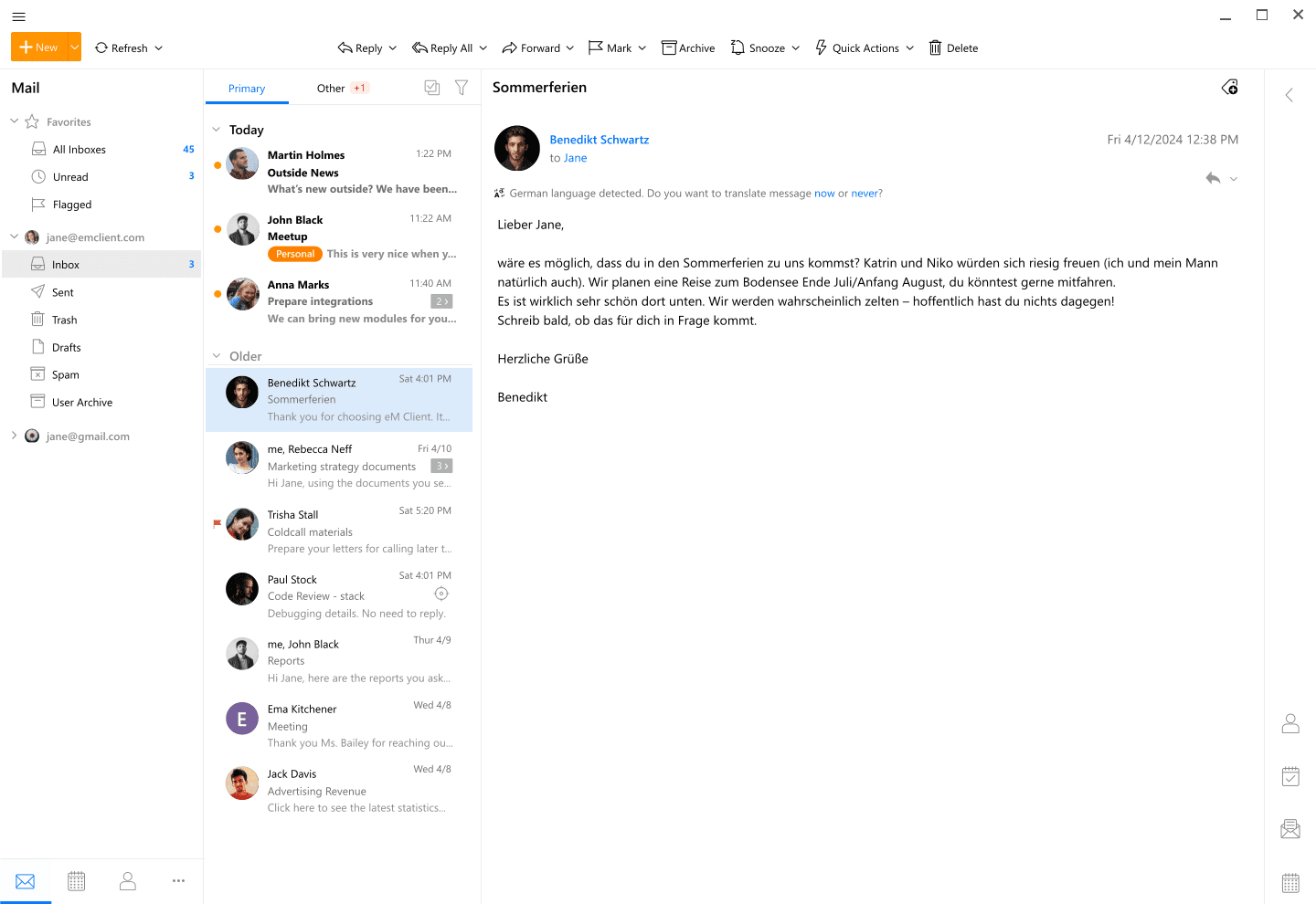 Caratteristiche - Email | eM Client